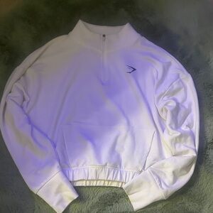 Gymshark White Half-Zip Hoodie